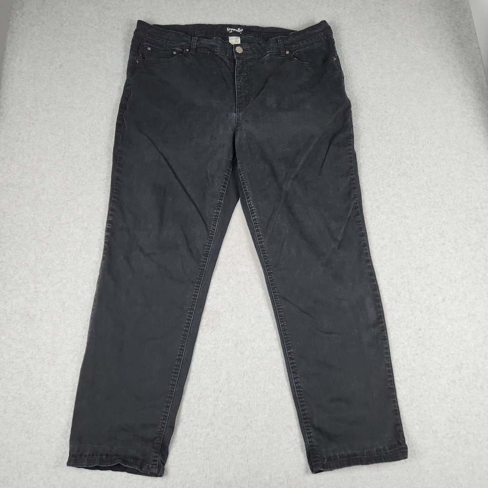 Terra & Sky Jeans Womens 20W Black Soot Denim High Rise Straight Leg Stretch